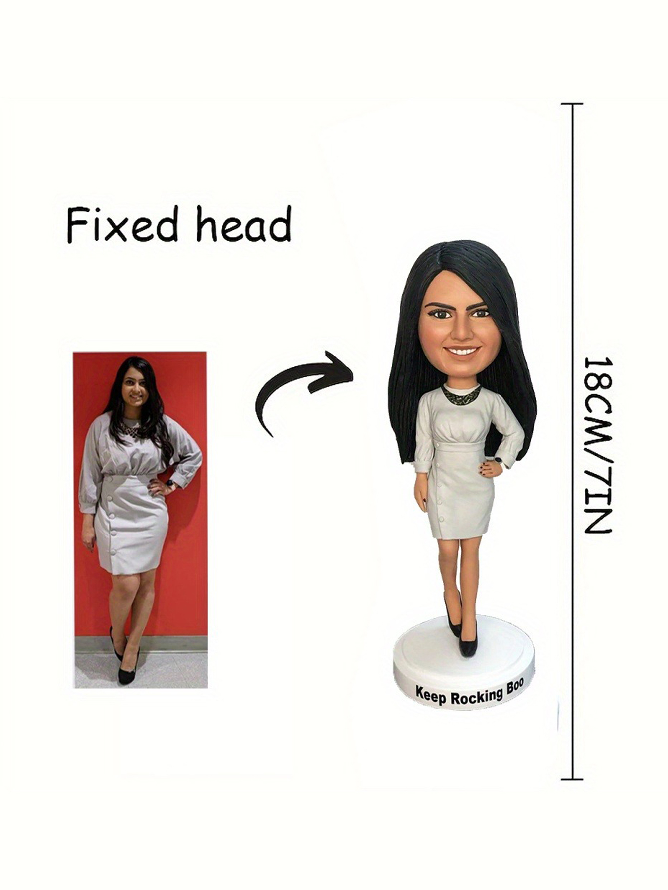 Custom Clay Personalized Bobblehead Doll (Single-Person Style - Single-Person Photos Only)